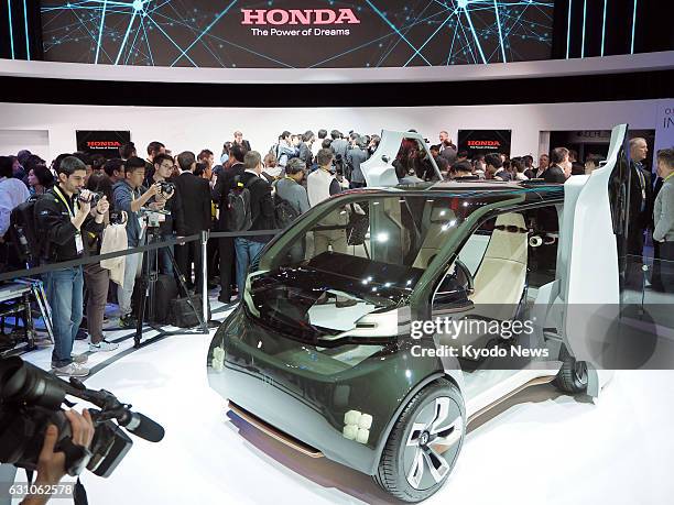 Honda Motor Co. Reveals its AI-programmed concept car, NeuV, at the International Consumer Electronics Show in Las Vegas on Jan. 5 the opening day of...