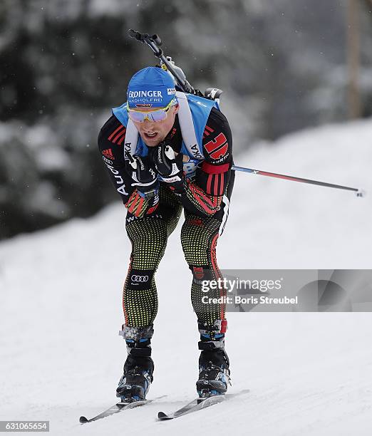 Eric Lesser of Germany competes during the 10 km men's Sprint on January 5, 2017 in Oberhof, Germany.