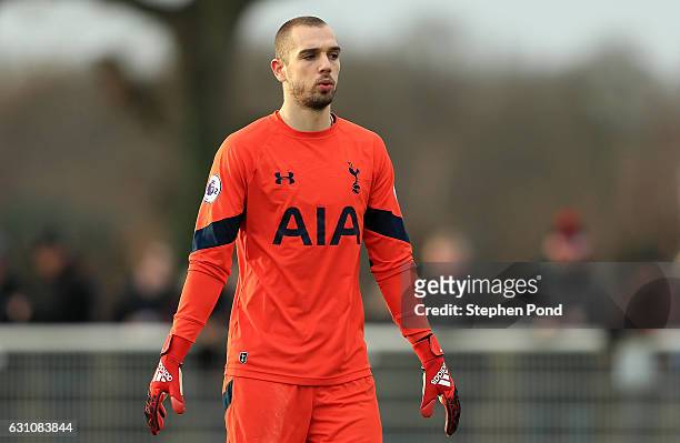 Pau Lopez of Tottenham Hotspur during the Premier League 2 match between Tottenham Hotspur and Chelsea on January 6, 2017 in Enfield, England.