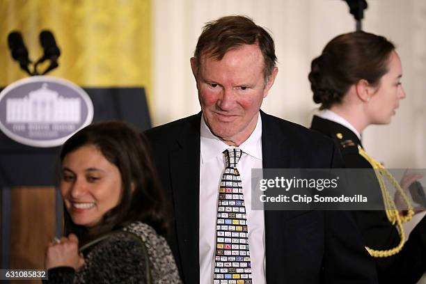 Former Washington Post publisher and member of the Facebook board of directors member Donald Graham attends a ceremony honoring the 2017 School...