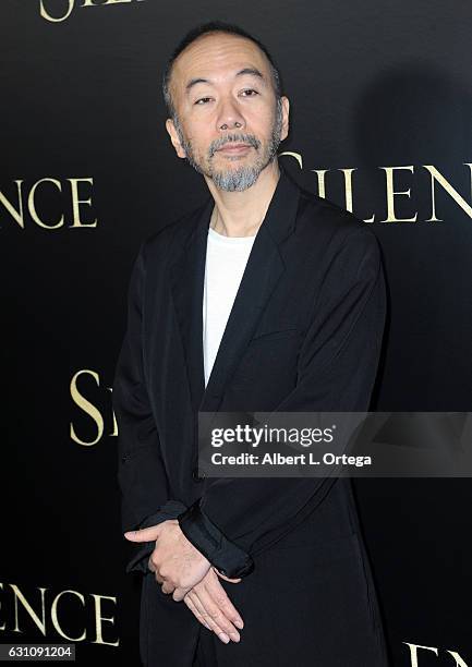 Actor Shinya Tsukamoto arrives for the Premiere Of Paramount Pictures' "Silence" held at Directors Guild Of America on January 5, 2017 in Los...