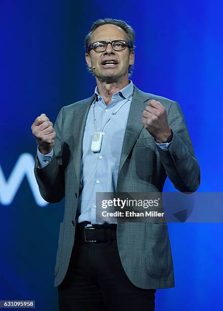 Philips CEO of Connected Care and Health Informatics Jeroen Tas speaks during a keynote address by Qualcomm Inc. CEO Steve Mollenkopf at CES 2017 at...