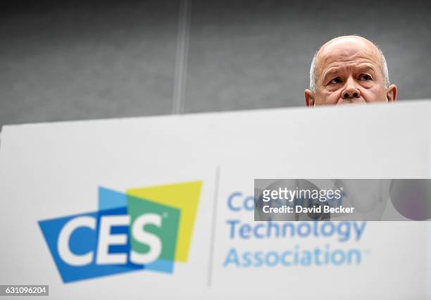 Administrator Michael Huerta speaks during a news conference at CES 2017 at the Las Vegas Convention Center on January 6, 2017 in Las Vegas, Nevada....