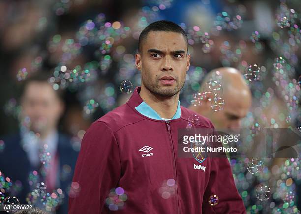 West Ham United's Winston Reid during The Emirates F A Cup - Third Round match between West Ham United against Manchester City at The London Stadium,...
