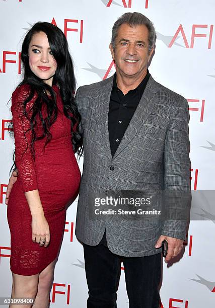 Screenwriter Rosalind Ross and actor/director Mel Gibson attend the 17th annual AFI Awards at Four Seasons Los Angeles at Beverly Hills on January 6,...