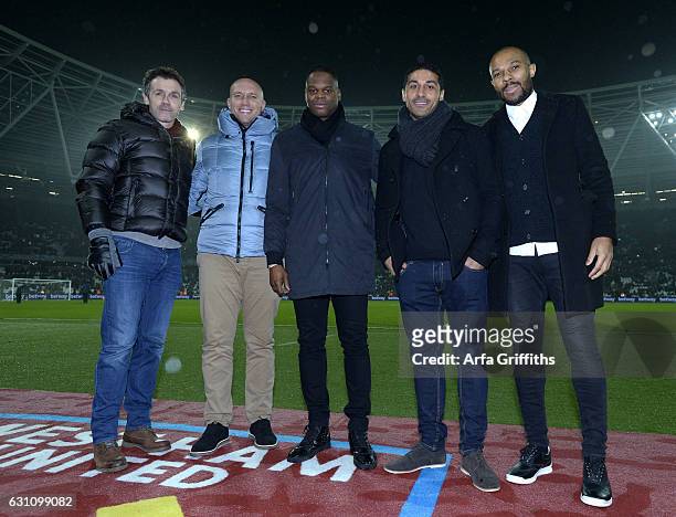 West Ham United old boys Christian Dailly, Dean Ashton, Marlon Harewood, Hayden Mullins and Danny Gabbidon prior to the Emirates FA Cup Third Round...