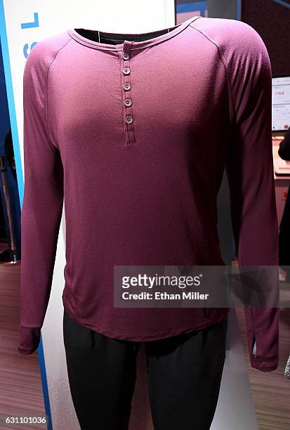 Women's Athlete Recovery Sleepwear by Under Armour is displayed at CES 2017 at the Sands Expo and Convention Center on January 6, 2017 in Las Vegas,...