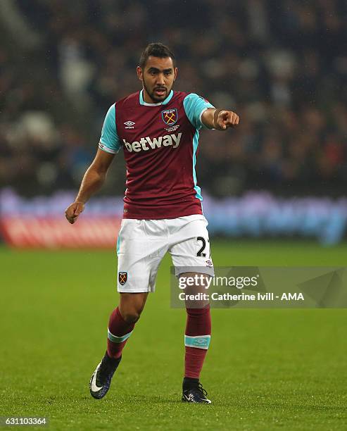 Dimitri Payet of West Ham during the Emirates FA Cup Third Round match between West Ham United and Manchester City at London Stadium on January 6,...