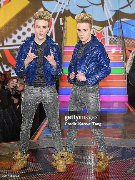 Jedward enters the Celebrity Big Brother house on January 6, 2017 in Borehamwood, United Kingdom.