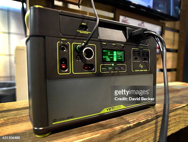 Goal Zero's Yeti 1400 lithium portable power station is displayed at CES 2017 at the Las Vegas Convention Center on January 6, 2017 in Las Vegas,...