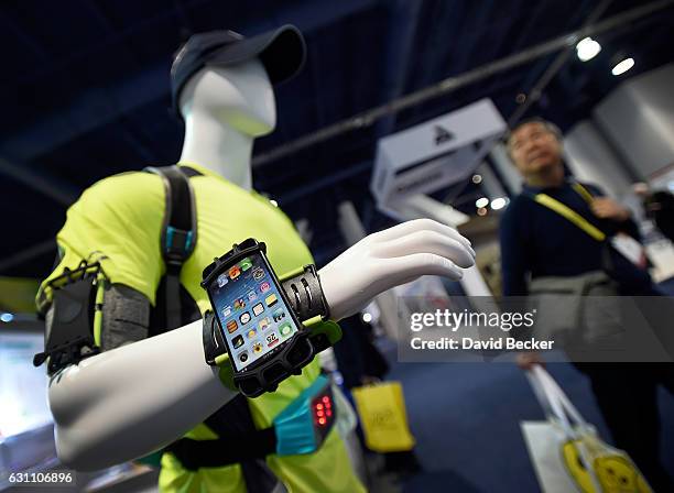 S sports wristband is displayed at CES 2017 at the Las Vegas Convention Center on January 6, 2017 in Las Vegas, Nevada. CES, the world's largest...
