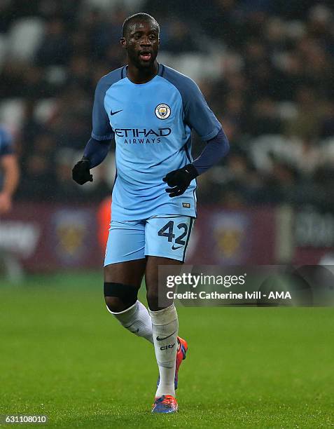 Yaya Toure of Manchester City during the Emirates FA Cup Third Round match between West Ham United and Manchester City at London Stadium on January...