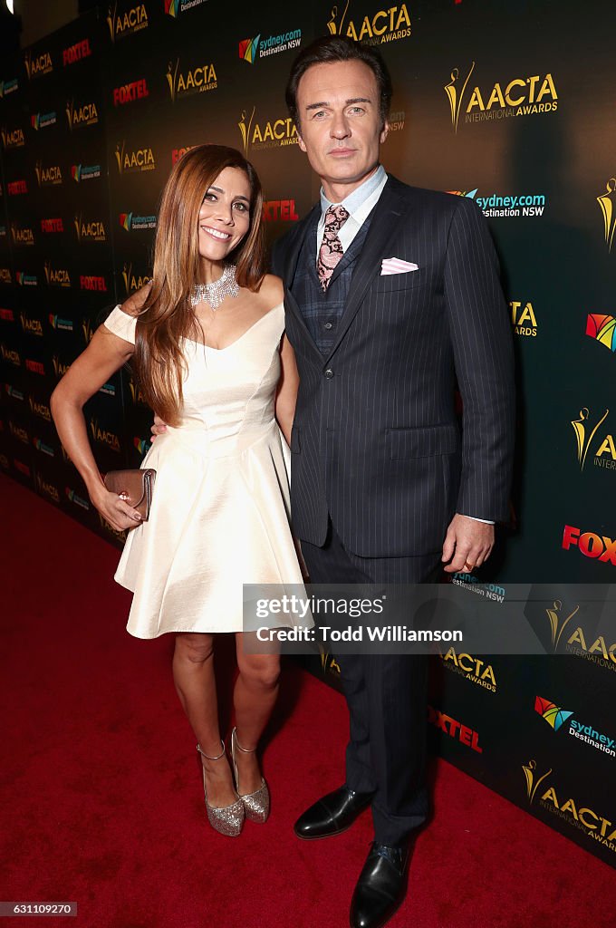 Kelly Paniagua and Actor Julian McMahon attend The 6th AACTA... News Photo Getty Images