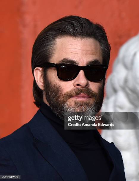 Actor Chris Pine attends actor Jeff Bridges' hand and footprint ceremony at the TCL Chinese 6 Theatres on January 6, 2017 in Hollywood, California.