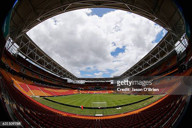 General view prior to kick off during the round 11 W-League match between the Brisbane Roar and the Western Sydney Wanderers at Suncorp Stadium on...