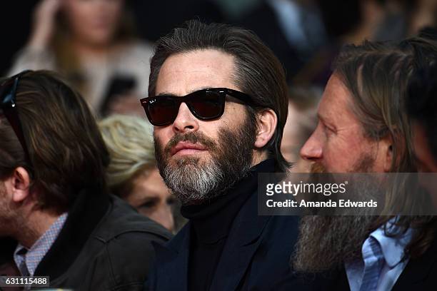 Actor Chris Pine attends actor Jeff Bridges' hand and footprint ceremony at the TCL Chinese 6 Theatres on January 6, 2017 in Hollywood, California.