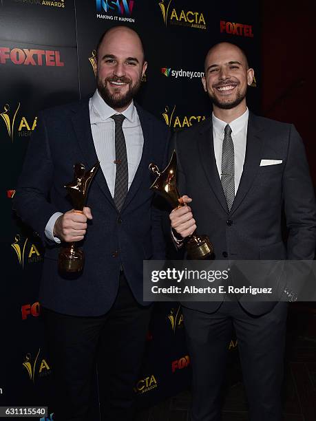 Producers Jordan Horowitz and Fred Berger attend the 6th Annual AACTA International Awards at Avalon Hollywood on January 6, 2017 in Los Angeles,...