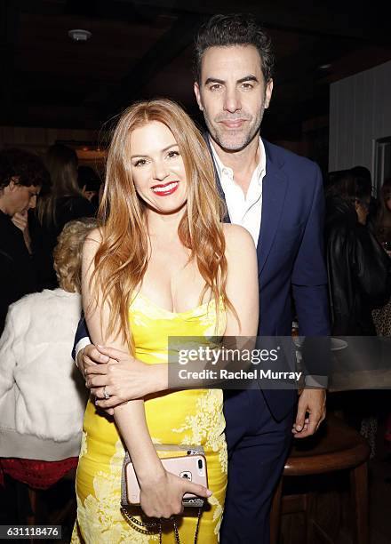 Actors Isla Fisher and Sacha Baron Cohen attend a special screening and reception of "LION" hosted by David O'Russell and Lee Daniels celebrating...