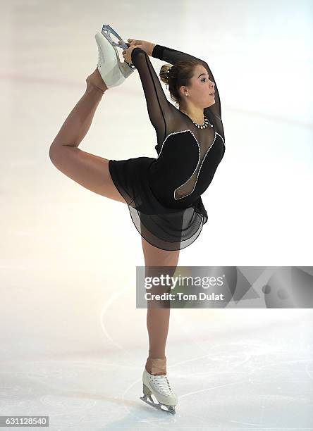 Michaela Du Toit of South Africa competes during FBMA Trophy for Figure Skating 2017 at Zayed Sports City on January 7, 2017 in Abu Dhabi, United...