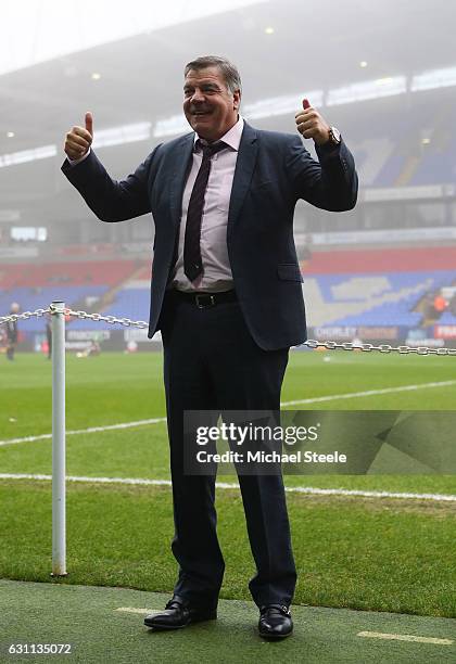 Sam Allardyce the manager of Crystal Palace returns to his former club Bolon Wanderers during the Emirates FA Cup third round match between Bolton...