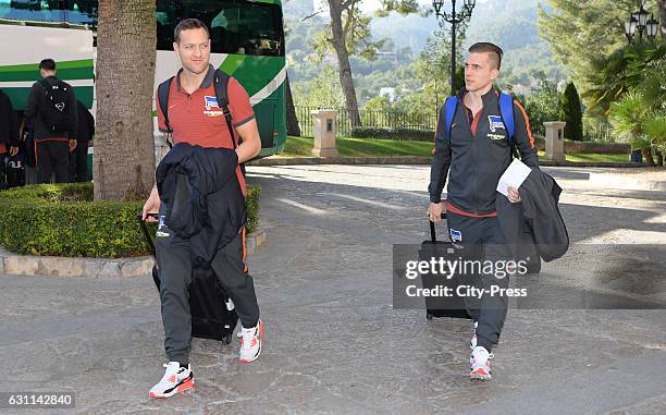 Julian Schieber and Peter Pekarik of Hertha BSC during the training camp of Mallorca on january 7, 2017 in Palma de Mallorca, Spanien.