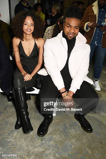 Malaika Firth and MNEK attend the What We Wear show during London Fashion Week Men's January 2017 collections at the BFC Show Space on January 7,...