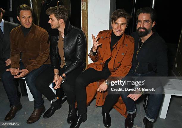 Paul Sculfor, Jim Chapman, Oliver Cheshire and Jack Guinness attend the What We Wear show during London Fashion Week Men's January 2017 collections...