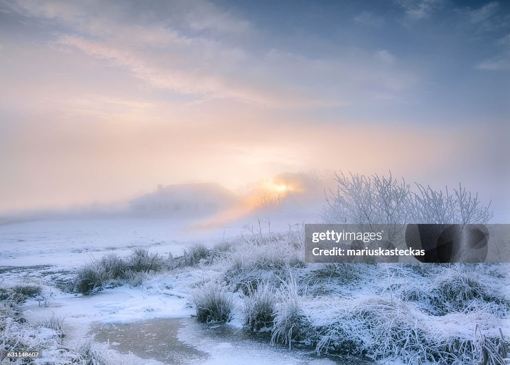 Frosty winter landscape, Cavan, Ireland