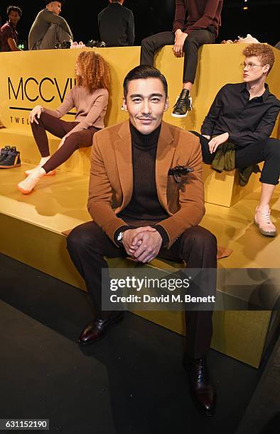 Hu Bing attends the MCCVIII presentation during London Fashion Week Men's January 2017 collections at Institute Of Contemporary Arts on January 7,...