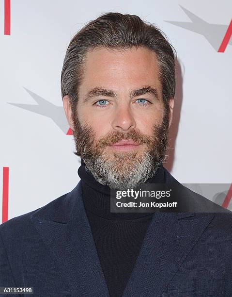 Actor Chris Pine arrives at the 17th Annual AFI Awards at Four Seasons Hotel Los Angeles at Beverly Hills on January 6, 2017 in Los Angeles,...