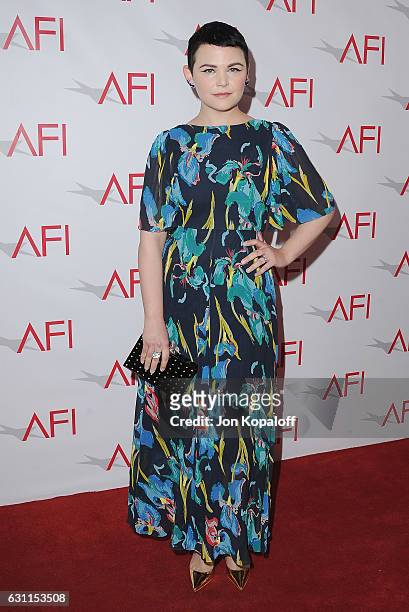 Actress Ginnifer Goodwin arrives at the 17th Annual AFI Awards at Four Seasons Hotel Los Angeles at Beverly Hills on January 6, 2017 in Los Angeles,...