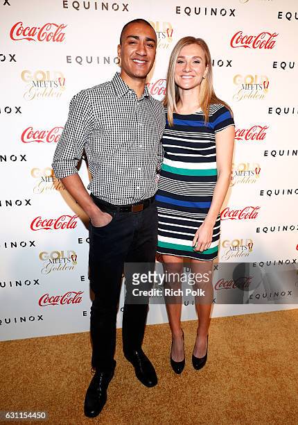Olympic athlete Ashton Eaton and Brianne Theisen-Eaton attend Life is Good at GOLD MEETS GOLDEN Event at Equinox on January 7, 2017 in Los Angeles,...