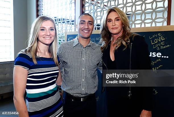 Olympic athletes, Brianne Theisen-Eaton, Ashton Eaton and Caitlyn Jenner attend Life is Good at GOLD MEETS GOLDEN Event at Equinox on January 7, 2017...