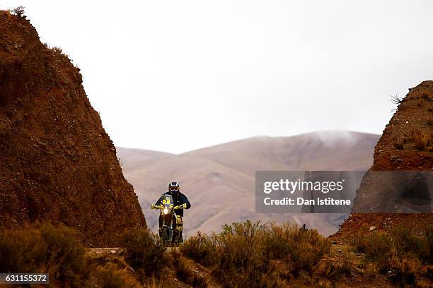 Stefan Svitko of Slovakia and Red Bull KTM Team rides a 450 Rally Replica bike in the Elite ASO during stage five of the 2017 Dakar Rally between...