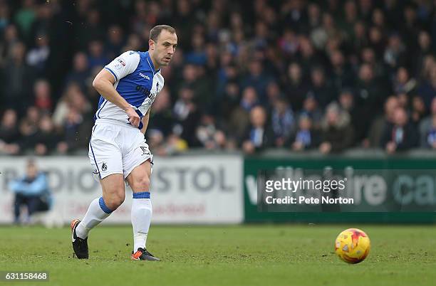 Mark McChrystal of Bristol Rovers in action during the Sky Bet League One match between Bristol Rovers and Northampton Town at Memorial Stadium on...