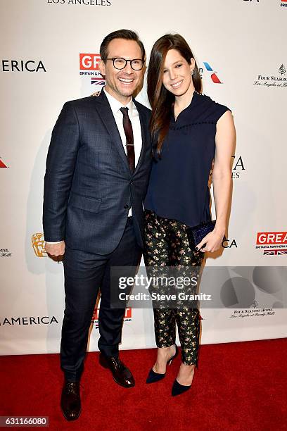 Chrisitan Slater and Brittany Lopez attend The BAFTA Tea Party at Four Seasons Hotel Los Angeles at Beverly Hills on January 7, 2017 in Los Angeles,...