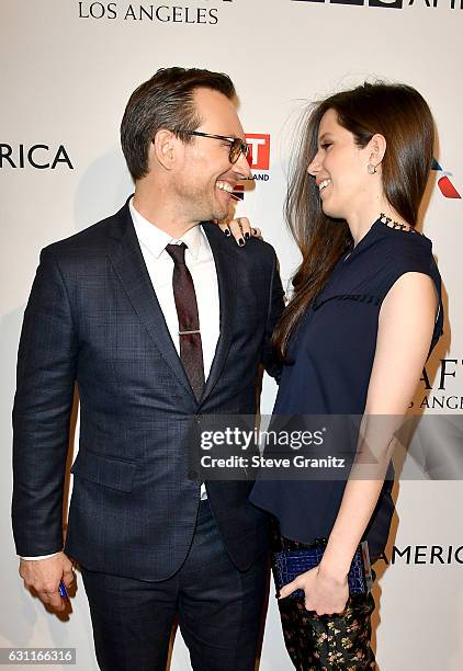 Actor Chrisitan Slater and Brittany Lopez attend The BAFTA Tea Party at Four Seasons Hotel Los Angeles at Beverly Hills on January 7, 2017 in Los...