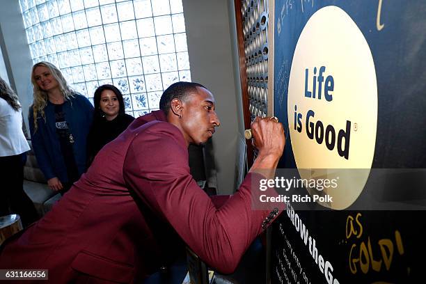 Olympic athlete Perry Baker attends Life is Good at GOLD MEETS GOLDEN Event at Equinox on January 7, 2017 in Los Angeles, California.