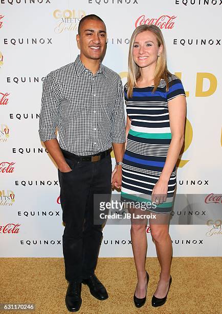 Ashton Eaton and Brianne Theisen attend the Gold Meets Golden event on January 7, 2017 in Los Angeles, California.
