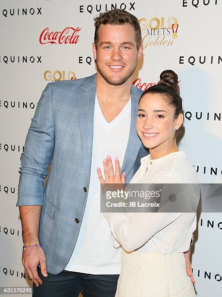 Colton Underwood and Aly Raisman attend the Gold Meets Golden event on January 7, 2017 in Los Angeles, California.