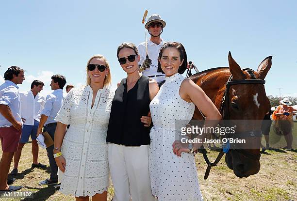 Zara Phillips, Francesca Cumani and Michelle Payne pictured at the Magic Millions Polo Event on January 8, 2017 in Gold Coast, Australia.