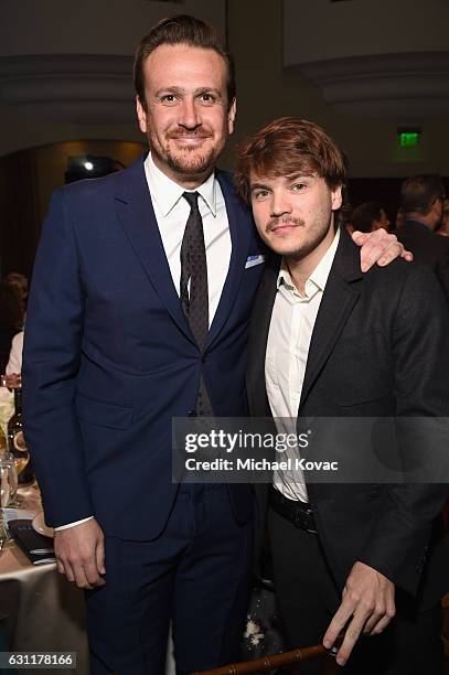 Actors Jason Segel and Emile Hirsch attend the 6th Annual Sean Penn & Friends HAITI RISING Gala Benefiting J/P Haitian Relief Organizationat Montage...