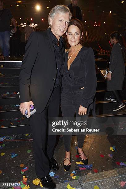 Andrea Berg and her husband Uli, Ulrich Ferber are seen on stage at the 'Das grosse Fest der Besten' tv show at Velodrom on January 7, 2017 in...