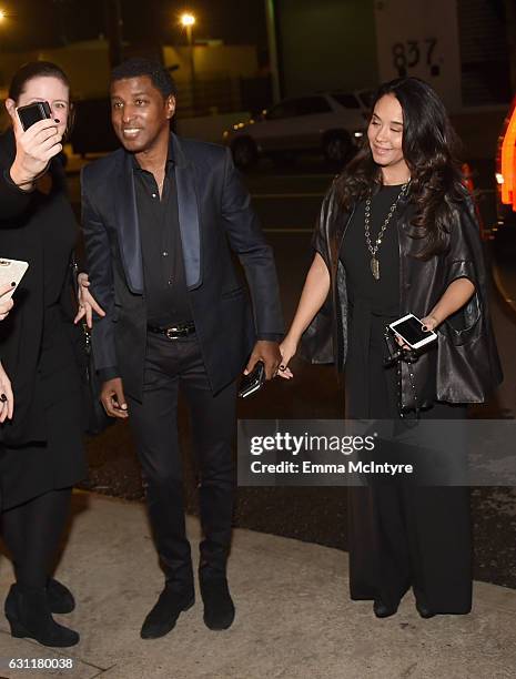 Singer-songwriter Kenneth 'Babyface' Edmonds and actress Nicole Pantenburg attend The Art of Elysium presents Stevie Wonder's HEAVEN - Celebrating...