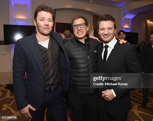 Actor Joel Edgerton, writer/director David O. Russell, and actor Jeremy Renner attend the 6th Annual Sean Penn & Friends HAITI RISING Gala Benefiting...