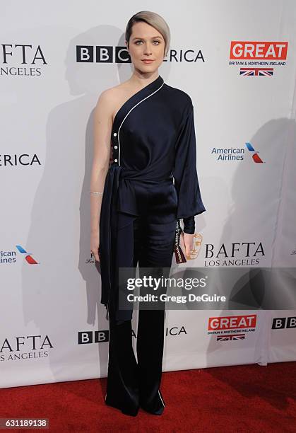 Actress Evan Rachel Wood arrives at The BAFTA Tea Party at Four Seasons Hotel Los Angeles at Beverly Hills on January 7, 2017 in Los Angeles,...