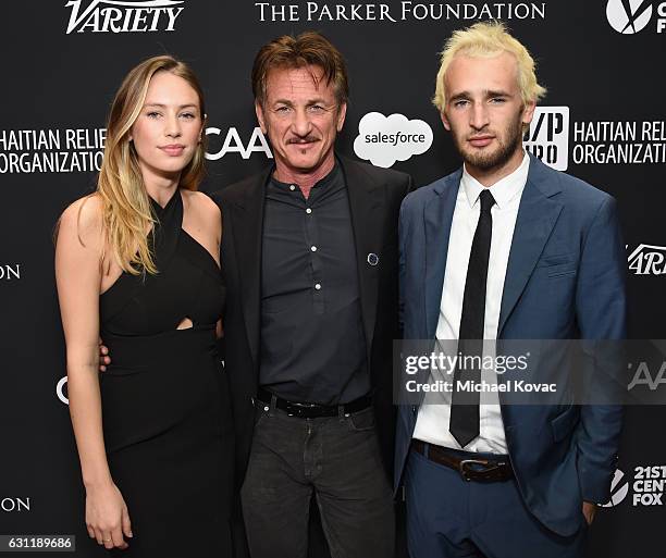 Actress/model Dylan Penn, co-host Sean Penn, and actor Hopper Penn attend the 6th Annual Sean Penn & Friends HAITI RISING Gala Benefiting J/P Haitian...