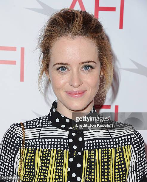 Actress Claire Foy arrives at the 17th Annual AFI Awards at Four Seasons Hotel Los Angeles at Beverly Hills on January 6, 2017 in Los Angeles,...