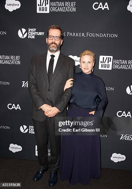 Artist Eric White and actress Patricia Arquette attend the 6th Annual Sean Penn & Friends HAITI RISING Gala Benefiting J/P Haitian Relief...