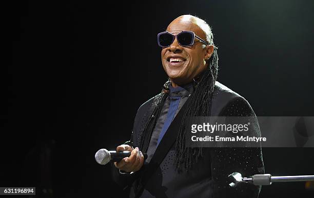 Musician Stevie Wonder performs onstage during The Art of Elysium presents Stevie Wonder's HEAVEN - Celebrating the 10th Anniversary at Red Studios...